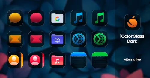 iColorGlass (Dark) – Icon Pack