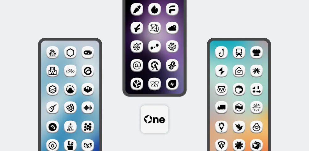 One 3D White Icon Pack