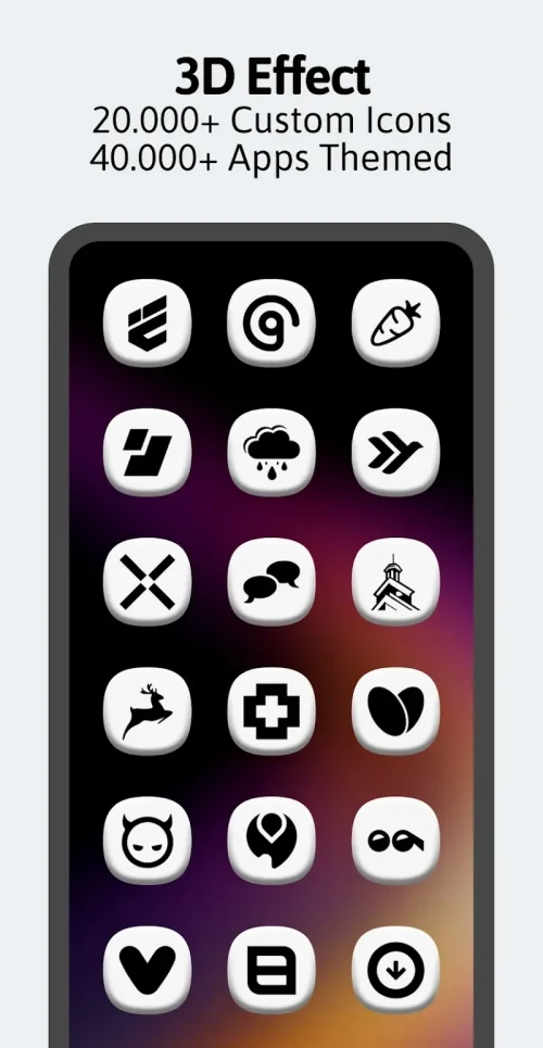 One 3D White Icon Pack