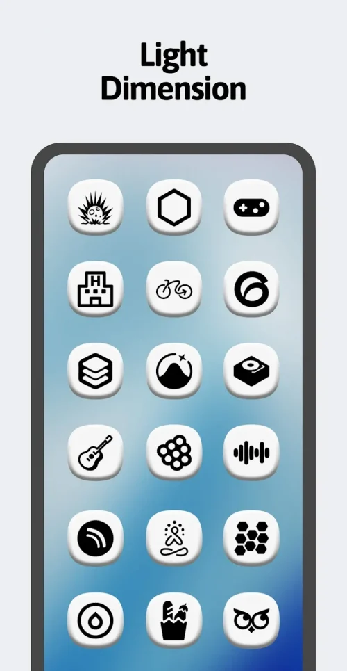 One 3D White Icon Pack