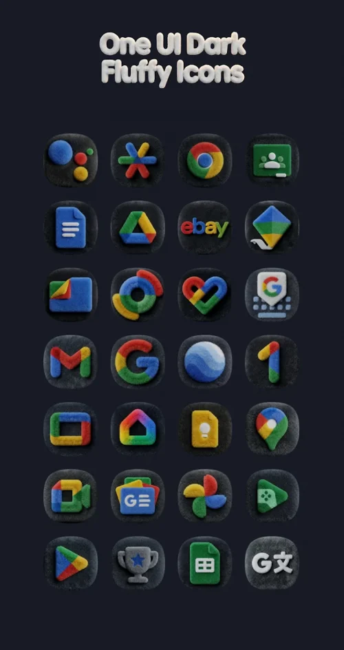 OneUi Dark Fluffy Icons