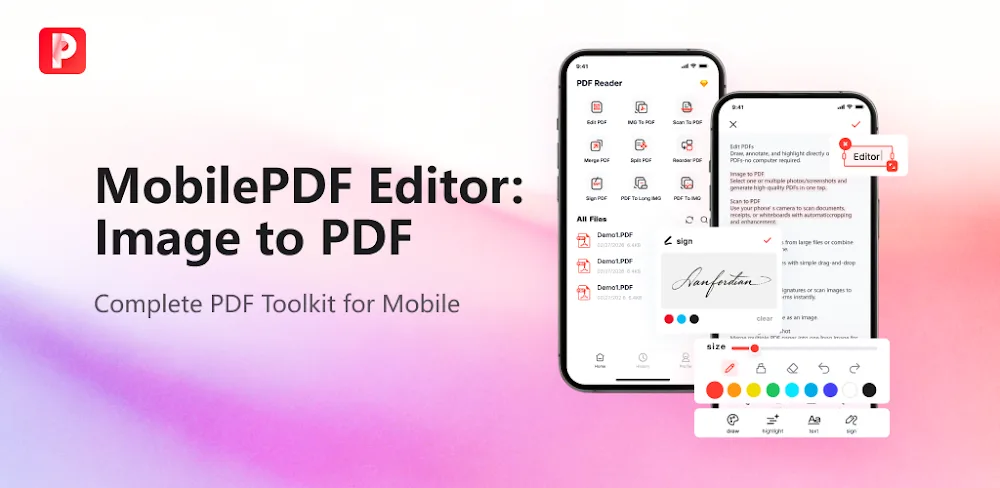MobilePDF Editor: Image to PDF