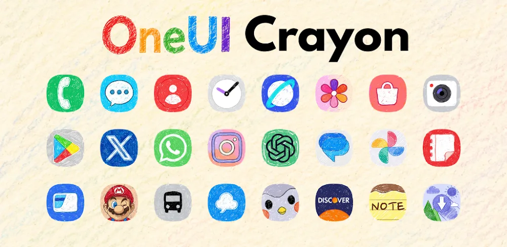 OneUI Crayon Icon Pack