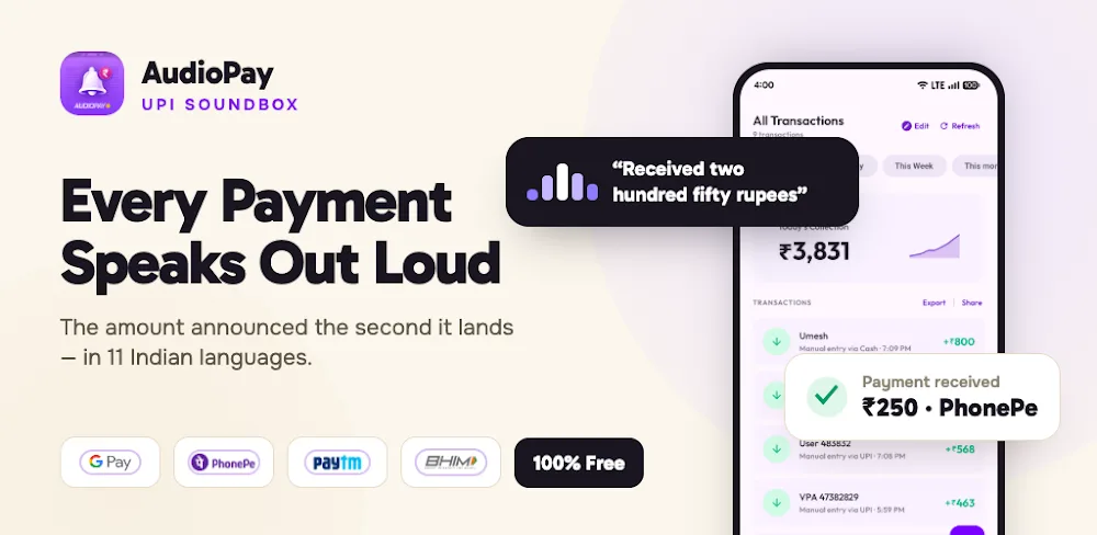 AudioPay: UPI Mobile Soundbox