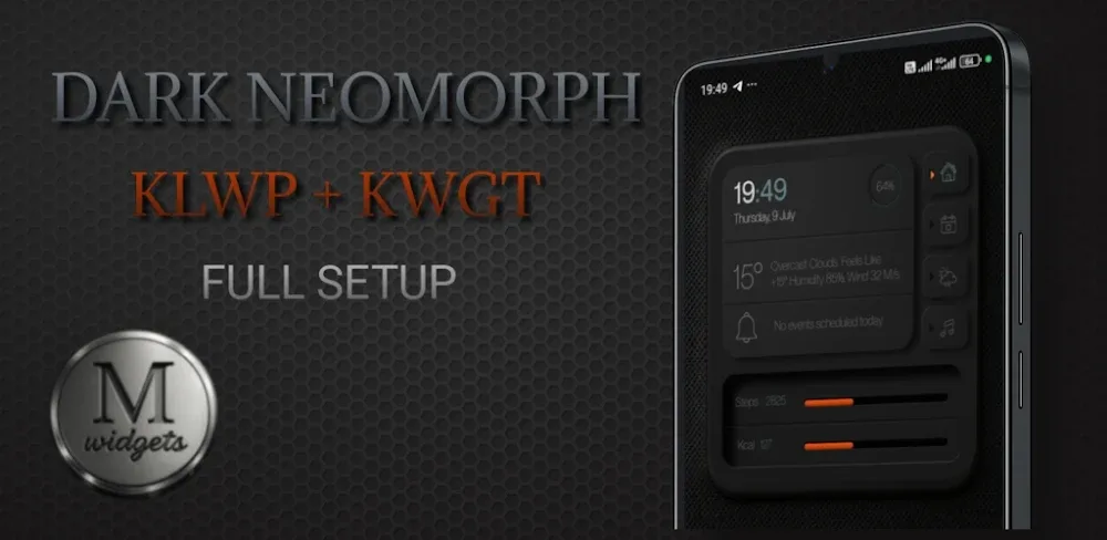 Dark Neomorph: KLWP + KWGT