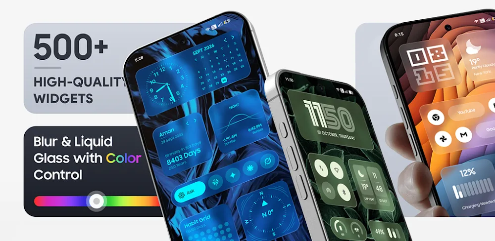 Liquid Glass Widgets : Blur
